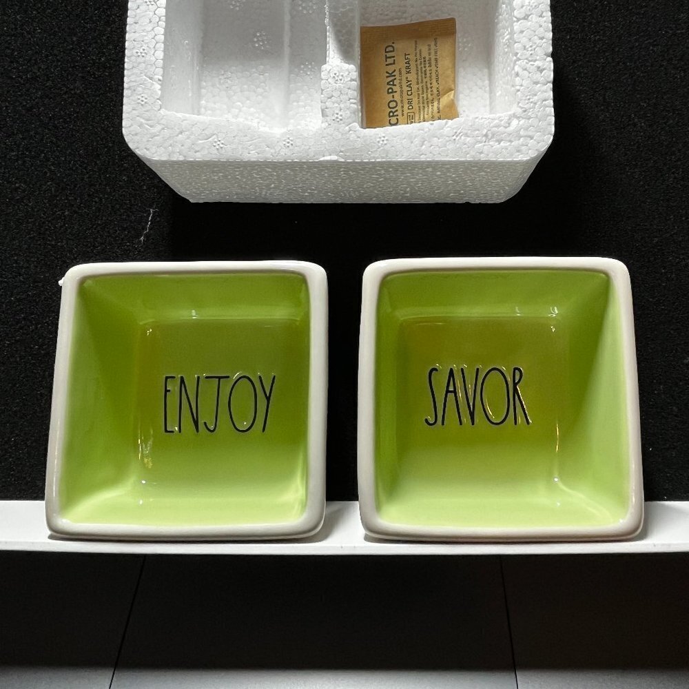 Rae Dunn Savor & Enjoy 3x3 Snack Set-FREE SHIPPING - Picture 2 of 6